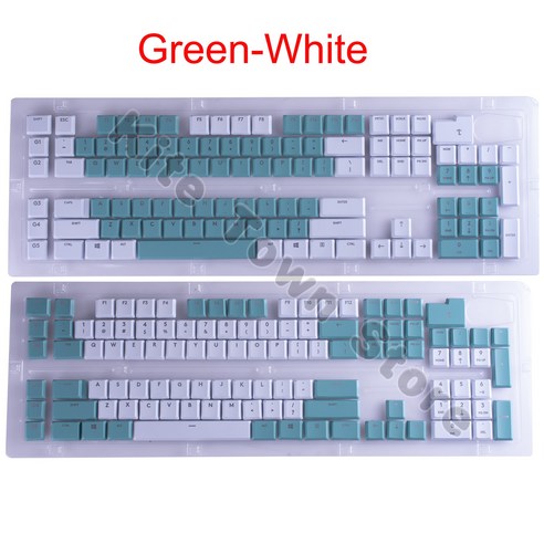 로지텍 G915 G913 G815 G813 RGB TKL 무선 키보드용 키캡 미국 버전 녹색 색상 109 개, 없음, 없음, 1)White