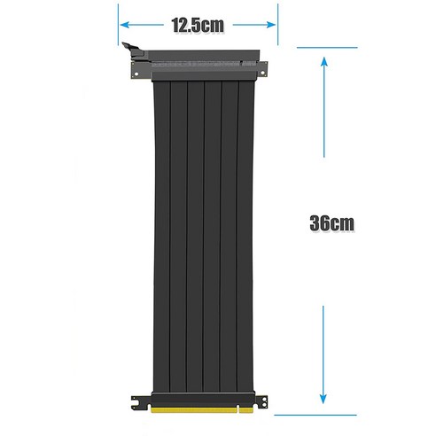 Xzante 1X45cm PCIE 3.0 16X 그래픽 카드 확장 케이블 어댑터 180도 전체 속도 차폐 안정성, 1