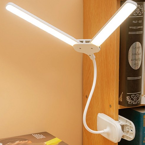 세이렌하데스 LED 자유 각도 조절 데스크 램프 DL04-CA01, 화이트 – 학생용독서용클립스탠드