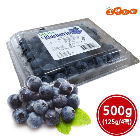 생 블루베리, 1개, 500g(125g*4팩)