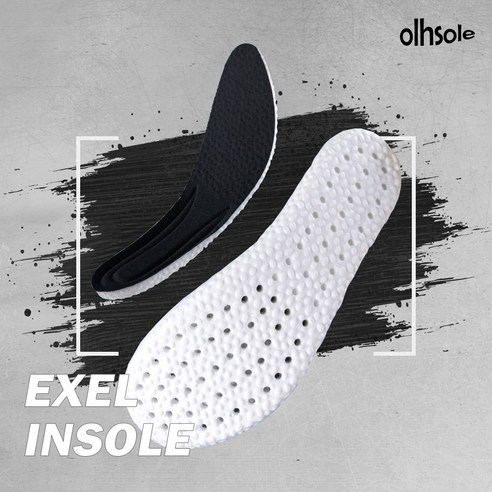 발의 피로감과 충격을 효과적으로 줄여주는 고탄력 쿠션과 메모리폼 소재의 olhsole 기능성 반스 깔창
