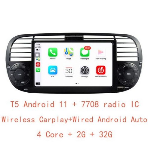 차량용 스테레오 멀티미디어 플레이어 피아트 500 2010 자동 라디오 7 인치 IPS 화면 T3L T5 TS10 안드로이드 시스템 카플레이 오토, TB8779B
