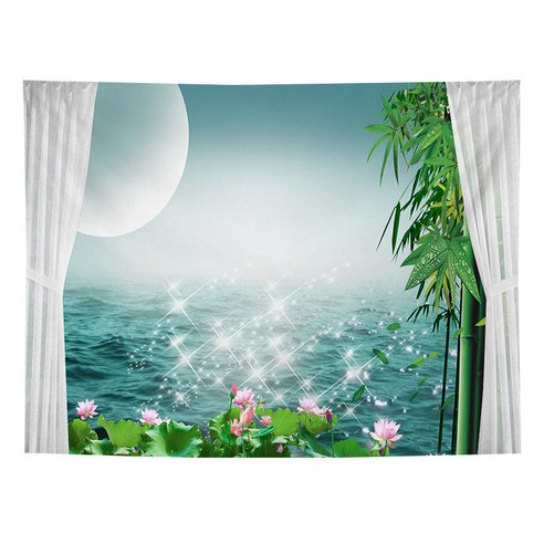 DFMEI 세계명소풍경유화 컬렉션 플라워패널 백킹담요 비치타월 걸레, 색깔3, 95-73cm 연모