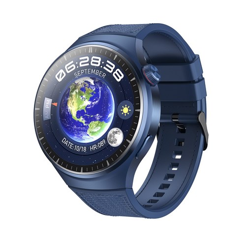 RichMagic WATCH 4 PRO 1.5인치 스마트워치 ChatGPT 인공지능 AI 음성비서 무선충전 NFC 블루투스통화 GPS IP68 방수 스포츠워치 48mm, 푸른 색