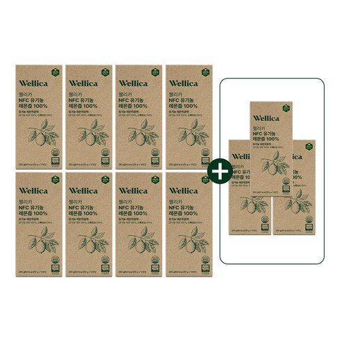 웰리카 레몬즙 레몬수 NFC 유기농 레몬즙100% 20g x 14포, 11박스, 280g