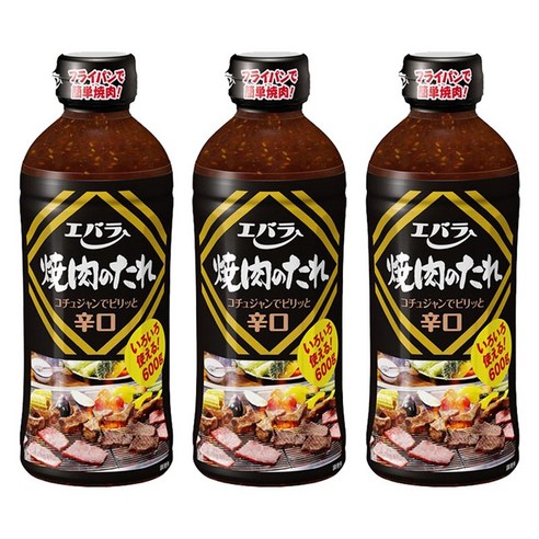 에바라 야키니쿠 타레 매운맛, 3개, 600g
