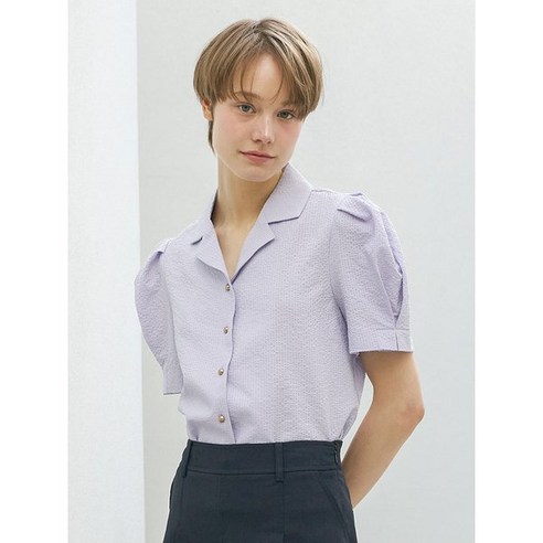 올리브데올리브 여성 On-line exclusive 시어서커 반팔 블라우스 OH4MB582 (백화점정품)ST6592