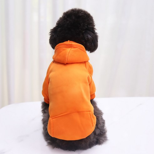 얀샘 강아지 후드 강아지 옷 겨울 옷, 오렌지, 1개