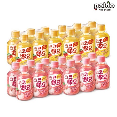 모구모구 4종 파인 사과 멜론 수박, 24개, 320ml 모구모구세븐틴 12 팔도 코코뿌요 280ml 24개(복숭아12개+애플망고12개), 24개