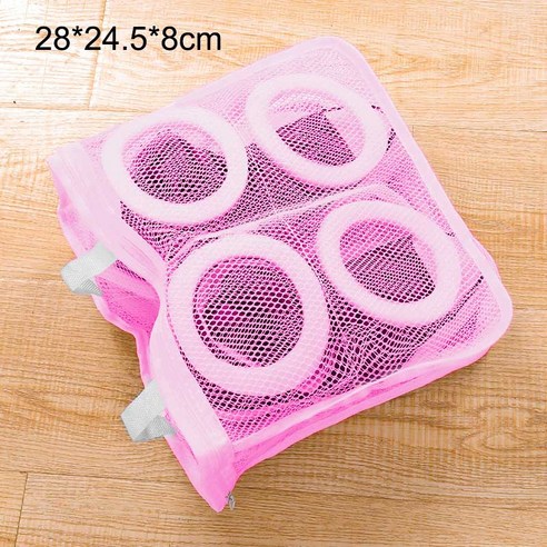 1Pcs 여행 주최자 폴리 에스터 다목적 구두 보관 가방 세탁기 액세서리 보호 복 메쉬 세탁 가방, pink M