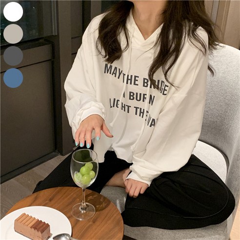 0 velys 경쾌한 무드가 느껴지는 레터링 크롭 후드티 CST1499