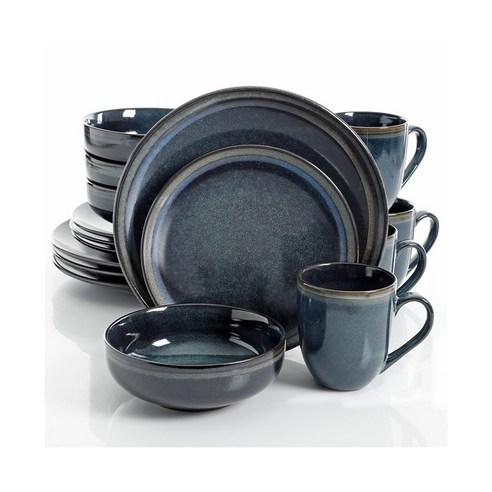 Laurie Gates Novara 16-Pc. 디너웨어 Set 4인용 2107522, Blue