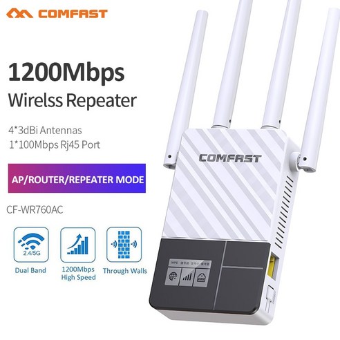 휴대용 와이파이 에그 포켓와이파이 COMFAST 1200Mbps 스마트 OLED 디스플레이 WiFi 리피터 듀얼 밴드 24G 및 5G 무선 익스텐더 신호 범위 증폭기, [02] US Plug, 2.US Plug