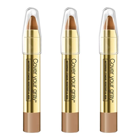 커버유어그레이 헤어 컬러 터치 업 워터프루프 2.9g, Medium Brown, 3개