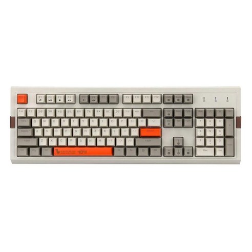 Ajazz AK510 기계식 게임용 키보드 PBT Keycaps 듀얼 컬러 매칭 RGB LED 백라이트 104 키(검정/파랑/갈색 스위치 가능), 45.7x5.4x3.6 cm, 블루 스위치 오렌지