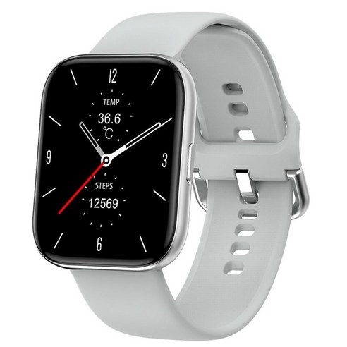 AFBEST Full Press Smartwatch 1.69 인치 스포츠 모드 스마트 시계 여성 심박수 혈압 모니터 IOS Android-Gray, 회색, 블루투스
