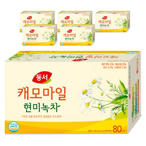 동서 캐모마일 현미녹차 물티슈, 1.5g, 80개입