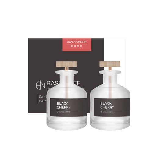 베이스노트 차량용 대용량 디퓨저 150ml, 2개, 블랙체리