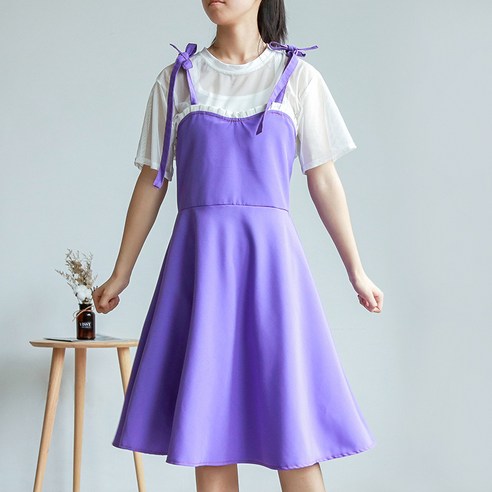 앞치마 여자 가정용 주방 요리 공주 치마 레스토랑 꽃집 네일아트 PC방 작업복, 자주색