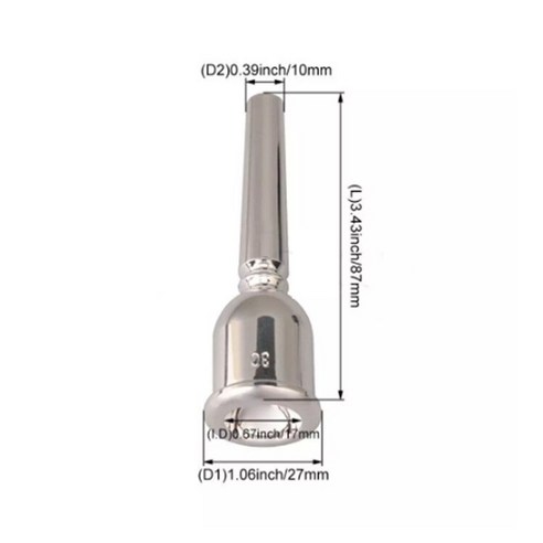 황동 트럼펫 가중 마우스피스 7c5c3c 트럼펫 마우스피스, 3c 금
