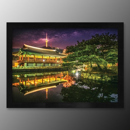 퍼즐코리아 남산골 한옥마을의 야경 직소퍼즐, 1000피스, 혼합 색상 액자세트, 1개