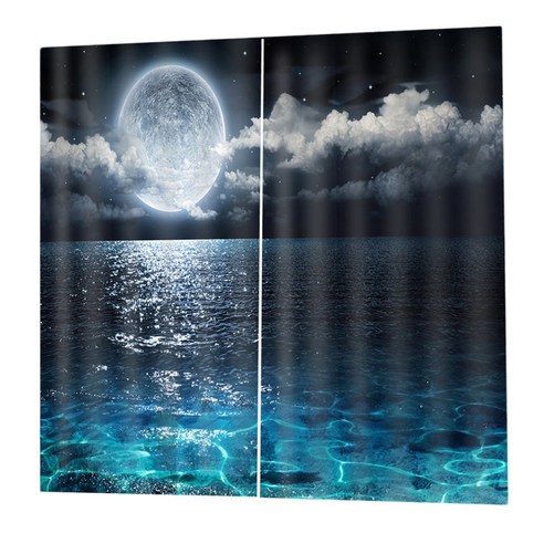 디지털 인쇄 3D 창 커튼 드레이프 2 패널 150x166cm 사진 배경막, G, 설명