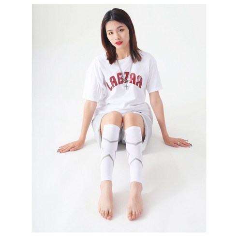 여름 다리 보호 압박 스포츠 종아리 슬리브 FREE, 1개, 화이트 x 1세트