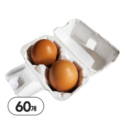 사심데코 부활절 계란 2구 계란판 종이 포장 케이스, 60개, 화이트