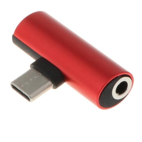 Type-c ~ 3.5mm 오디오 케이블 어댑터 충전 헤드셋 잭 스플리터 변환기, 레드, {"사이즈":"설명"}, {"수건소재":"설명"}