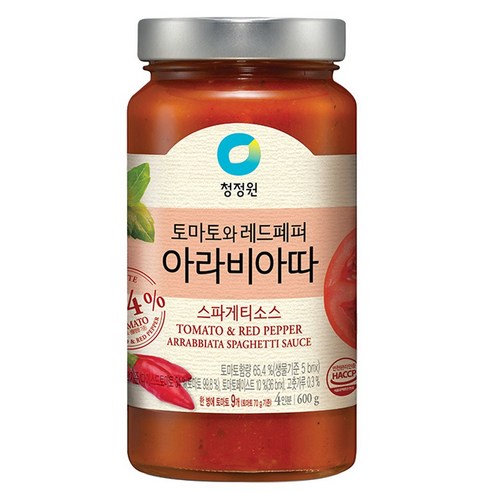 청정원 아라비아따 스파게티 소스, 1개, 600g