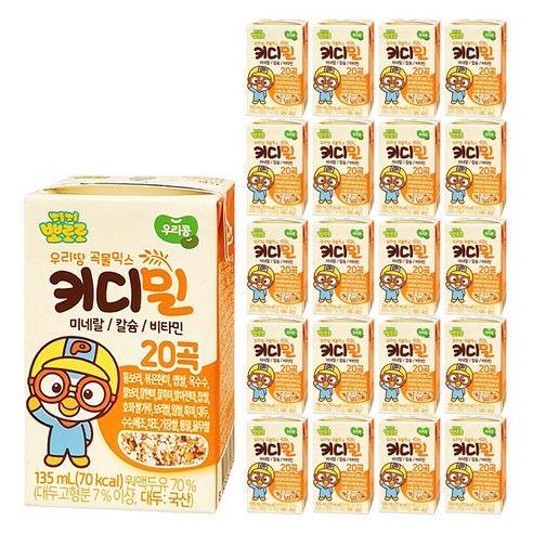 뽀로로 키디밀 성장 밸런스 음료 135ml, 12개, 두유