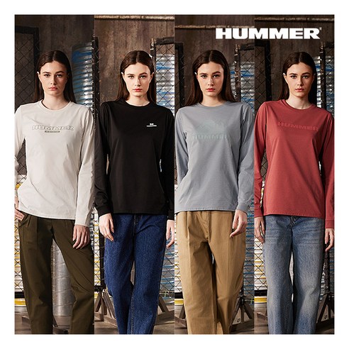 [험머] HUMMER 24FW 여성 SORONA® 기모 티셔츠 4종