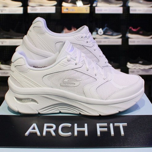 스케쳐스 아치핏 여성 운동화 족저근막염 지속적인편안함 발바닥통증완화 데일리화 발볼편한산빌 #화이트
