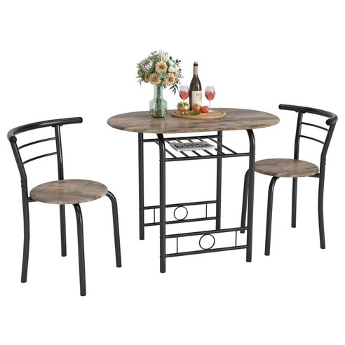 Homall 2인용 커플 식탁 세트 의자2개+테이블1개입 직접조립, 우드