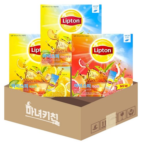 립톤 아이스티 믹스 자몽맛 40T 560g x 복숭아맛 40T 560g x 레몬맛 40T 560g, 1개, 40개입