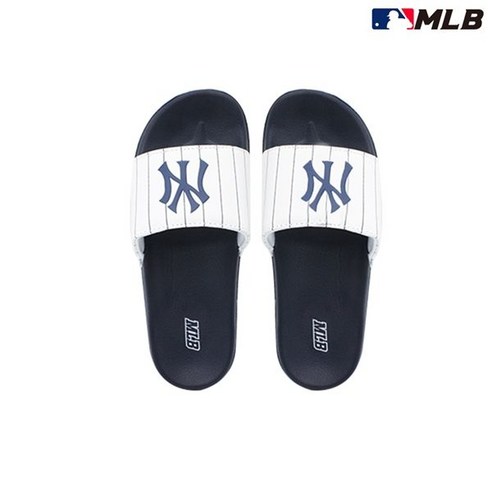 MLB 슬리퍼 뉴욕 양키스 스트라이프 화이트/네이비