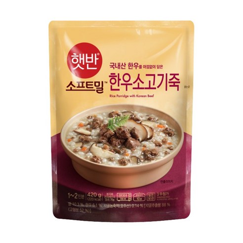 비비고 한우 소고기죽, 420g, 4개