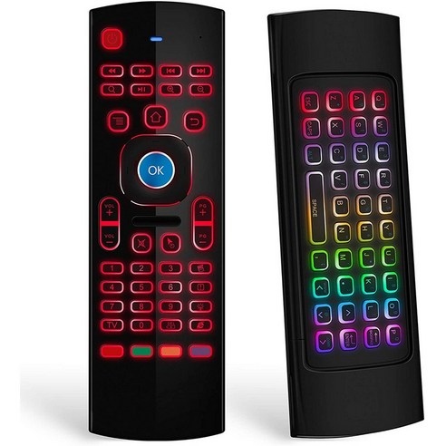 노 브랜드 Android Tv Box용 에어 마우스 RGB 백라이트 MX3 P가 있는 미니 무선 키보드 원격 마우스 제어, 리모콘