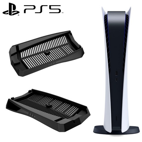 PS5 플스5 본체 디스크 에디션 수직 거치대 스탠드 받침대, 블랙, 1개