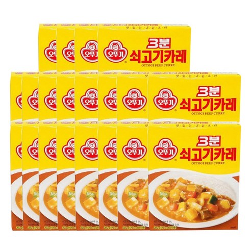 오뚜기3분 쇠고기카레, 200g, 20개
