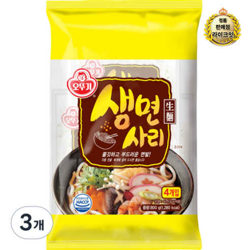 라이크 오뚜기 생면 사리, 800g, 6개