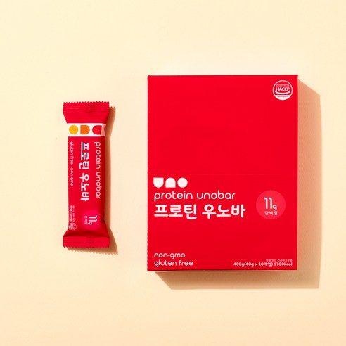 프로틴우노바 견과류 단백질바 40g x 10개 그래놀라 다이어트 에너지바, 1개, 40g×10개입(400g)
