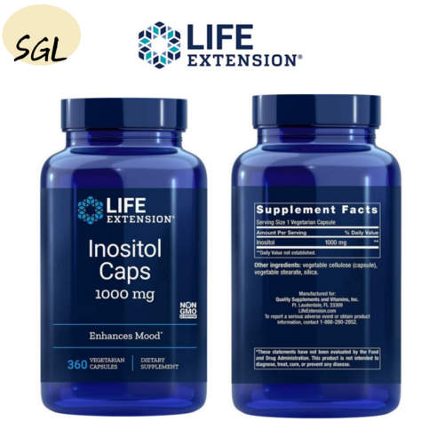 LIFE EXTENSION 라이프익스텐션 미오 이노시톨 캡스 마이오 1000mg 360캡슐 SGL, 1개, 360정