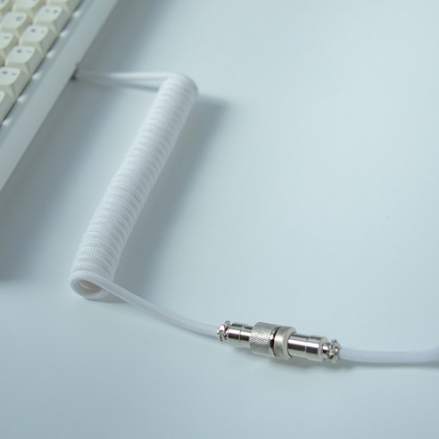 키캡연구소 컬러 항공 케이블 USB to C타입, 화이트, 1개