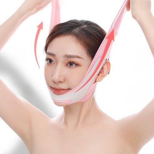 얼굴 리프팅 이중압박 v라인 브이라인 턱살 이중턱 수면 붓기빼는 밴드, 1개, 핑크