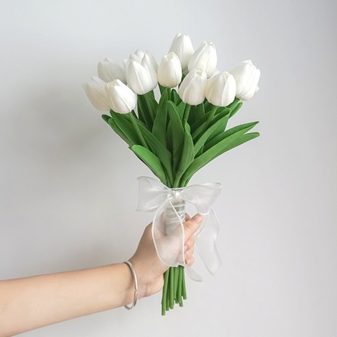 호리상점 제주스냅 조화 졸업식 꽃다발 웨딩부케 유칼립투스 모란 부케, L.16 튤립