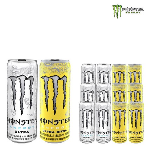 몬스터 울트라355ml & 시트라355ml X 각 (총) 에너지드링크 에너지음료 탄산음료 캔음료 사무실간식 졸음방지, 355ml, 1세트