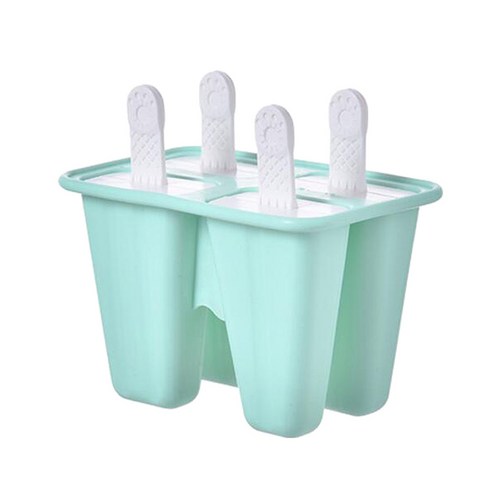 Royalways Sicle molds 실리콘 아이스 몰드 BPA 무료 홈 메이드 캔디 몰드 재사용 가능한 아이 아기를위한 쉬운 릴리스 아이스, 13cm, 4 셀 녹색