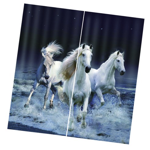 욕실 커튼 가정 장식 커튼, 세 Horses-85x200cm, 설명