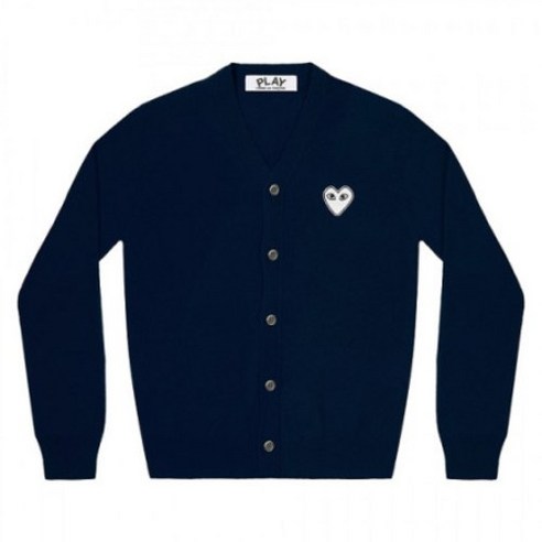 일본의 스타일 감성을 느껴보세요: Comme des Garcons 2023 남성 화이트 와펜 가디건